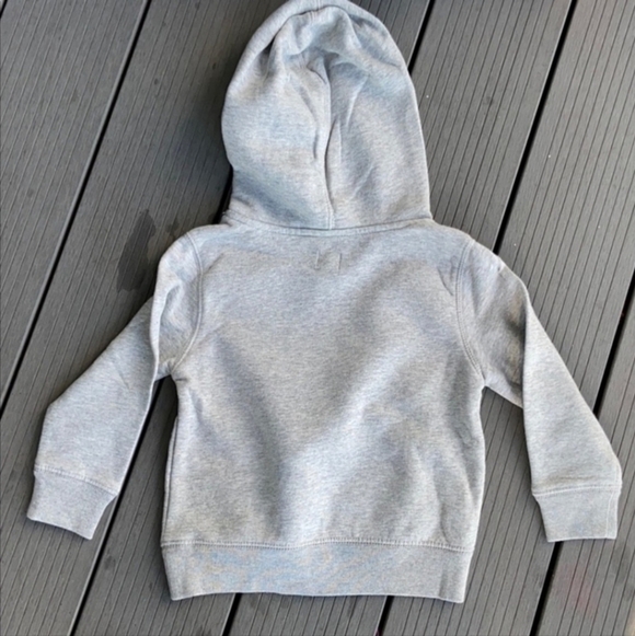 Baby Gap Logo Hoodie Hooded Sweatshirt Toddler Size 18-24M Grey Navy Spellout - Picture 2 of 5